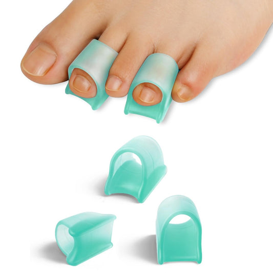 TASZOOS Hammer Zeh Richtigsteller für Damen & Herren - Gel Zehenstrecker - Zehenschienen - Korrektur von gekrümmten, gekräuselten, krummen, Krallen- und Hammerzehen - 3 verschiedene Größen (S/M/L) - 6 Stück (Grün)