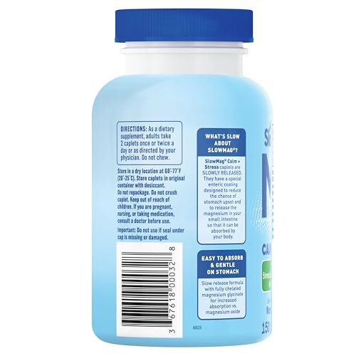 SlowMag Magnesium Glycinat Tabletten, 150 Stück, Langsame Freisetzung, Unterstützung für Ruhe & Stress, Gesunder Schlaf, Magenfreundlich, Magnesiumglycinat für Frauen & Männer