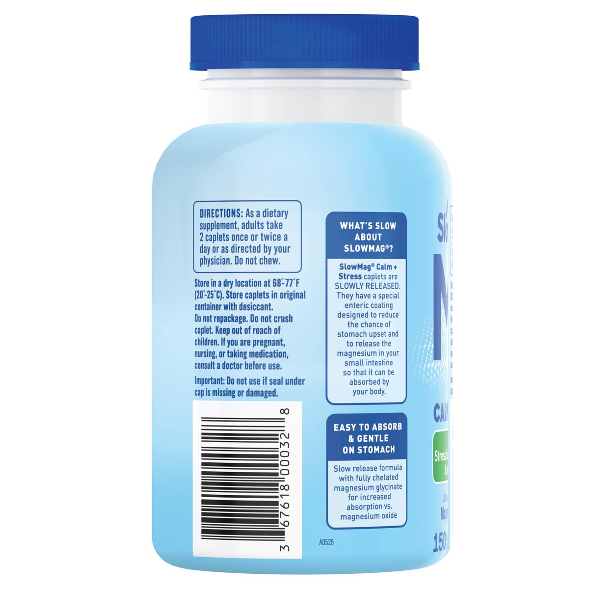 SlowMag Magnesium Glycinat Tabletten, 150 Stück, Langsame Freisetzung, Unterstützung für Ruhe & Stress, Gesunder Schlaf, Magenfreundlich, Magnesiumglycinat für Frauen & Männer