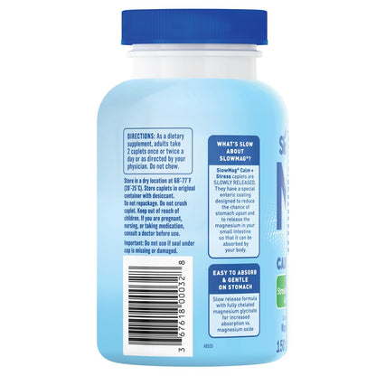 SlowMag Magnesium Glycinat Tabletten, 150 Stück, Langsame Freisetzung, Unterstützung für Ruhe & Stress, Gesunder Schlaf, Magenfreundlich, Magnesiumglycinat für Frauen & Männer