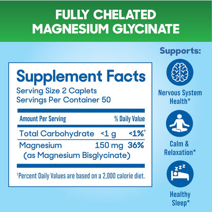 SlowMag Magnesium Glycinat Kautabletten, 100 Stück, Zeitverzögerte Freisetzung, Beruhigung & Stressunterstützung, Gesunder Schlaf, Sanft zum Magen, Magnesiumglycinat-Ergänzung für Frauen & Männer