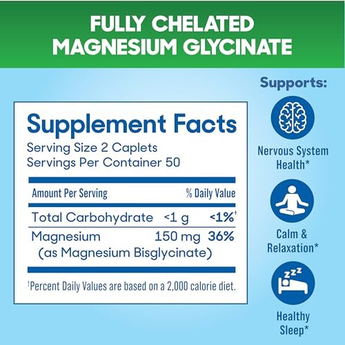 SlowMag Magnesium Glycinat Kautabletten, 100 Stück, Zeitverzögerte Freisetzung, Beruhigung & Stressunterstützung, Gesunder Schlaf, Sanft zum Magen, Magnesiumglycinat-Ergänzung für Frauen & Männer
