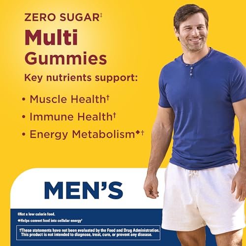 Nature Made Zero Sugar Multivitamin Männer Gummibärchen – Zuckerfrei, Aspartamfrei, 90 Stück, 45-Tage-Vorrat