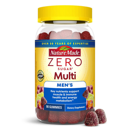Nature Made Zero Sugar Multivitamin Männer Gummibärchen – Zuckerfrei, Aspartamfrei, 90 Stück, 45-Tage-Vorrat