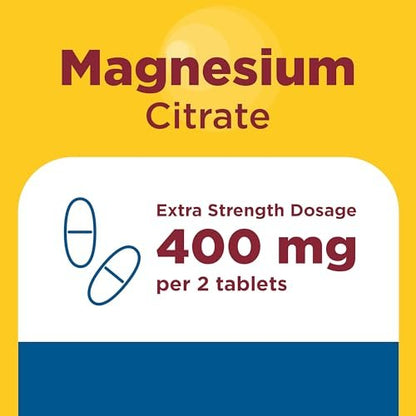 Nature Made Extra Strength Magnesium Citrate Tabletten – Hochdosiertes Magnesium 400 mg pro Portion, für Knochen und Muskeln, 60 Tabletten, 30-Tage-Vorrat