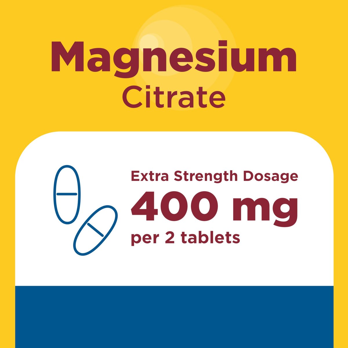 Nature Made Extra Strength Magnesium Citrate Tabletten – Hochdosiertes Magnesium 400 mg pro Portion, für Knochen und Muskeln, 60 Tabletten, 30-Tage-Vorrat