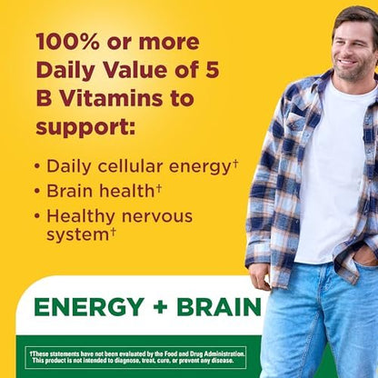Nature Made Vitamin B Komplex Gummis – 5 B-Vitamine für Energie und Gehirnunterstützung, 60 Gummis, 60-Tage-Vorrat