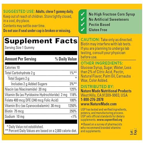 Nature Made Zero Sugar Magnesiumcitrat Gummibärchen 200 mg pro Portion – 40 zuckerfreie Gummis für Muskel- und Knochenunterstützung, aspartamfrei, 20-Tage-Vorrat