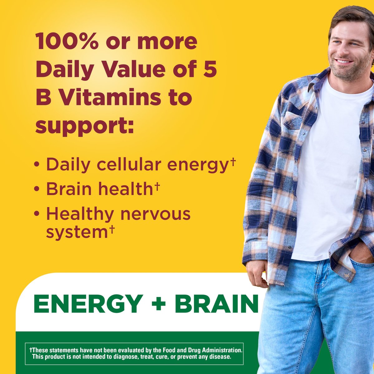 Nature Made Vitamin B Komplex Gummis – 5 B-Vitamine für Energie und Gehirnunterstützung, 60 Gummis, 60-Tage-Vorrat