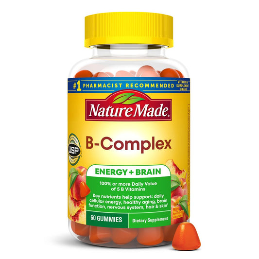 Nature Made Vitamin B Komplex Gummis – 5 B-Vitamine für Energie und Gehirnunterstützung, 60 Gummis, 60-Tage-Vorrat