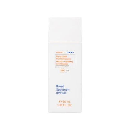 KORRES Griechischer Joghurt Mineral Milk Fluid Sonnenschutz – Leichter Gesichtssonnenschutz für tägliche Feuchtigkeit, mineralischer UV-Schutz, empfindliche Haut, vegan, Reisegröße, 40 ml