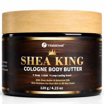 Herren Body Butter mit Sheabutter und Kokosöl – Cologne Duft, 124 ml Feuchtigkeitscreme
