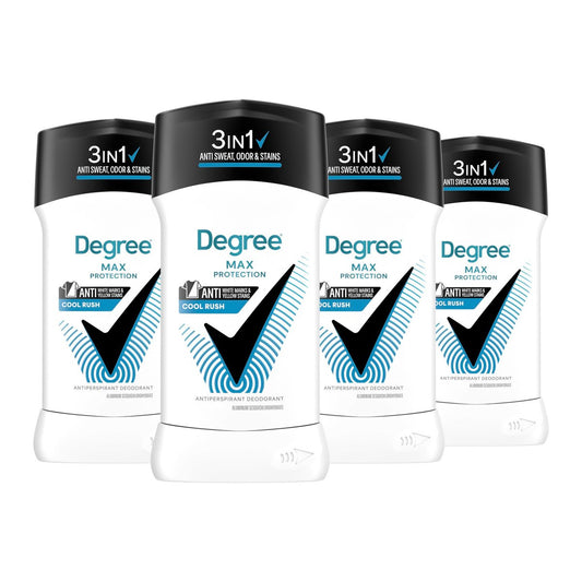 Degree Men Antiperspirant Deodorant Cool Rush 4er-Pack | 72h Schutz vor Schweiß, Geruch & Flecken | 2,6 oz