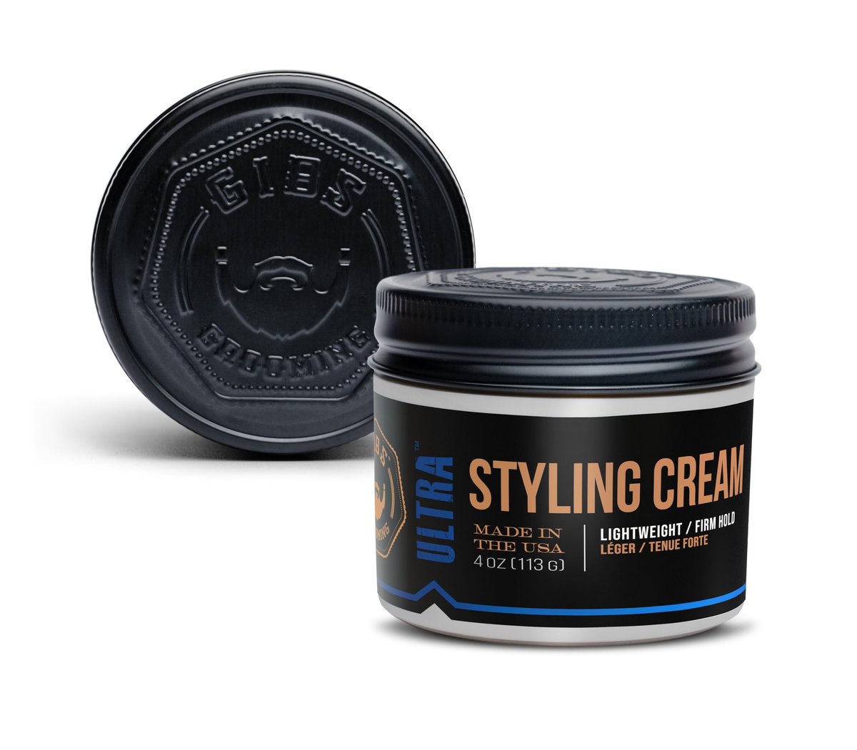 GIBS Ultra Styling Cream – 4 Unzen – Weiße Haarpflegecreme für starken Halt und Glanz