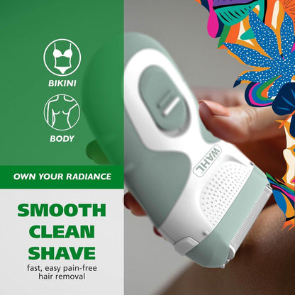 Be Radiant by Wahl – Glatter Rasierer für Damen, Elektrorasierer mit Doppelfolienkopf und Langhaarschneider, kabellos, batteriebetrieben für glatte Beine & Achseln – Modell 3028462
