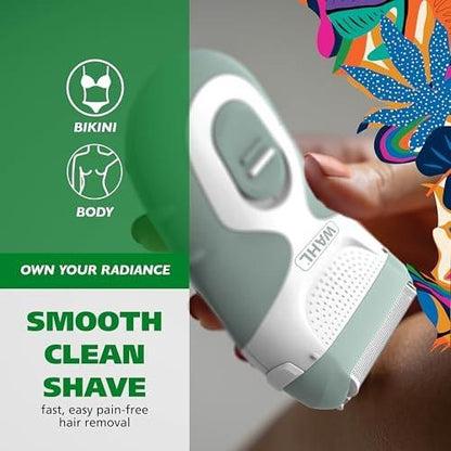 Be Radiant by Wahl – Glatter Rasierer für Damen, Elektrorasierer mit Doppelfolienkopf und Langhaarschneider, kabellos, batteriebetrieben für glatte Beine & Achseln – Modell 3028462