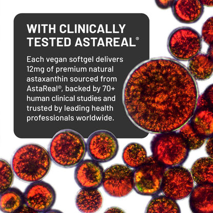 NatureWise Triple Strength Astaxanthin 12mg mit AstaReal® - Veganes Antioxidans mit Bio-Kokosöl - NSF zertifiziert glutenfrei, 60 Weichkapseln [60 Tage Vorrat]