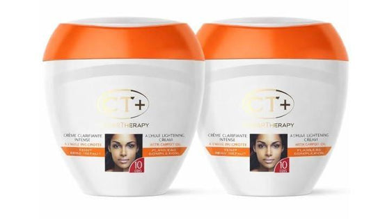 CT+ Clear Therapy Extra Lightening Cream mit Karottenöl 13,5 fl oz 2er-Pack – Aufhellende Feuchtigkeitscreme