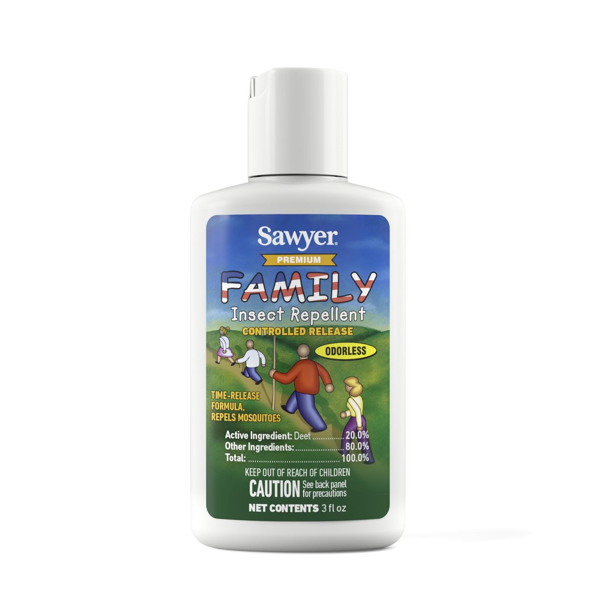 Sawyer SP523 Premium Insektenschutz für die Familie, kontrollierte Freisetzung, 20% DEET Lotion, 88 ml