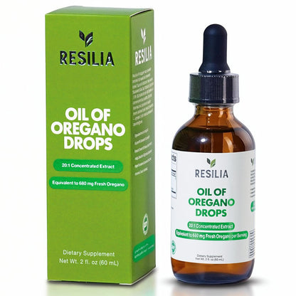 Resilia Premium Oregano Öl Tropfen – Hochdosiert 34 mg pro Portion – Pflanzliche Antioxidantien für die Immununterstützung – Nicht-GMO, einfach anzuwendendes flüssiges Nahrungsergänzungsmittel, 60 ml