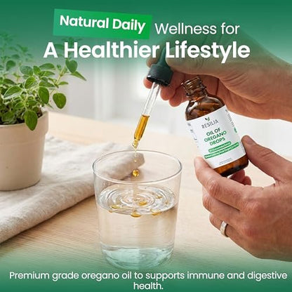 Resilia Premium Oregano Öl Tropfen – Hochdosiert 34 mg pro Portion – Pflanzliche Antioxidantien für die Immununterstützung – Nicht-GMO, einfach anzuwendendes flüssiges Nahrungsergänzungsmittel, 60 ml