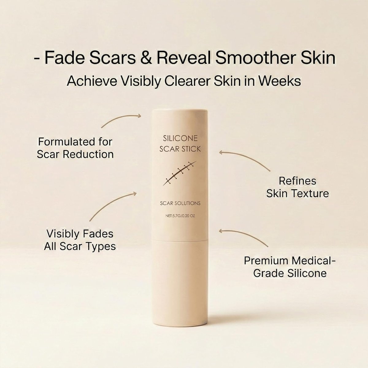 Pluune Scar Stick – Geeignet für alte Narben, Aknemale und Dehnungsstreifen – Formel mit Centella Asiatica und Vitamin E – Pflegt, repariert und bildet einen Schutzfilm (2)