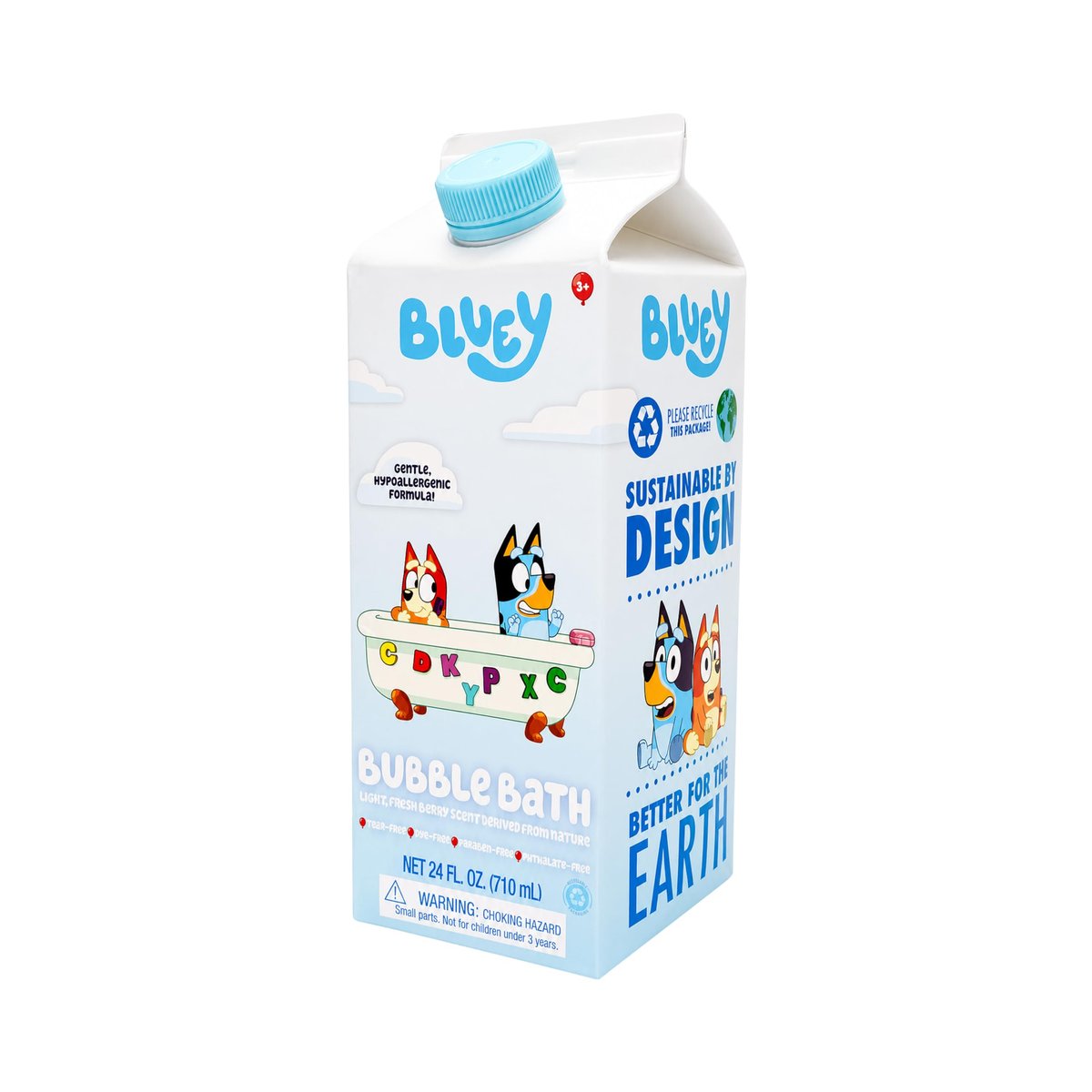 Bluey Schaumbad für Kleinkinder und Kinder ab 3 Jahren, frischer Beerenduft, Tränenfrei | Farbstoff-, Paraben-, Phthalatfrei | Hypoallergen | 710 ml