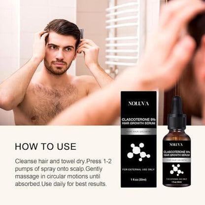 NOLUVA Haarserum mit Clascoteron 5%, Vitamin D, Minoxidil und Biotin – 30 ml (1er Pack)