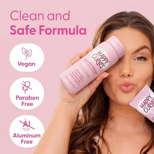 HAPPY CURVES Comfort Powder: Talkfreies Körper- und Fußpuder gegen Reibung und Schwitzen, 6 oz (1er-Pack) – Tahitian Vanille