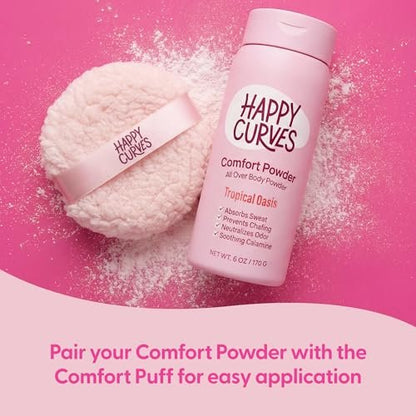 HAPPY CURVES Comfort Powder: Talkfreies Körper- und Fußpuder gegen Reibung und Schwitzen, 6 oz (1er-Pack) – Tahitian Vanille
