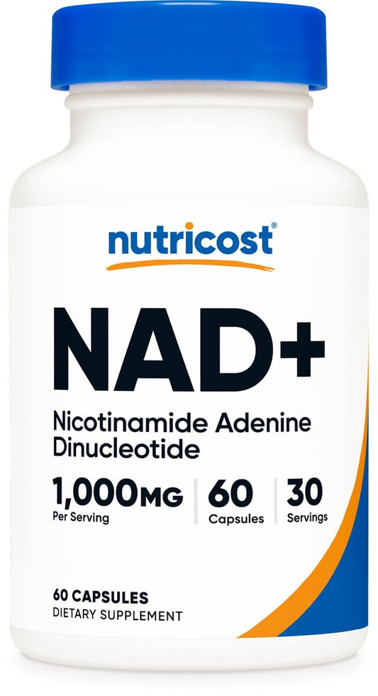 Nutricost NAD+ Supplement 1000 mg – 60 Kapseln, Nicotinamid-Adenin-Dinukleotid, vegan, GMO-frei, glutenfrei, 30 Portionen