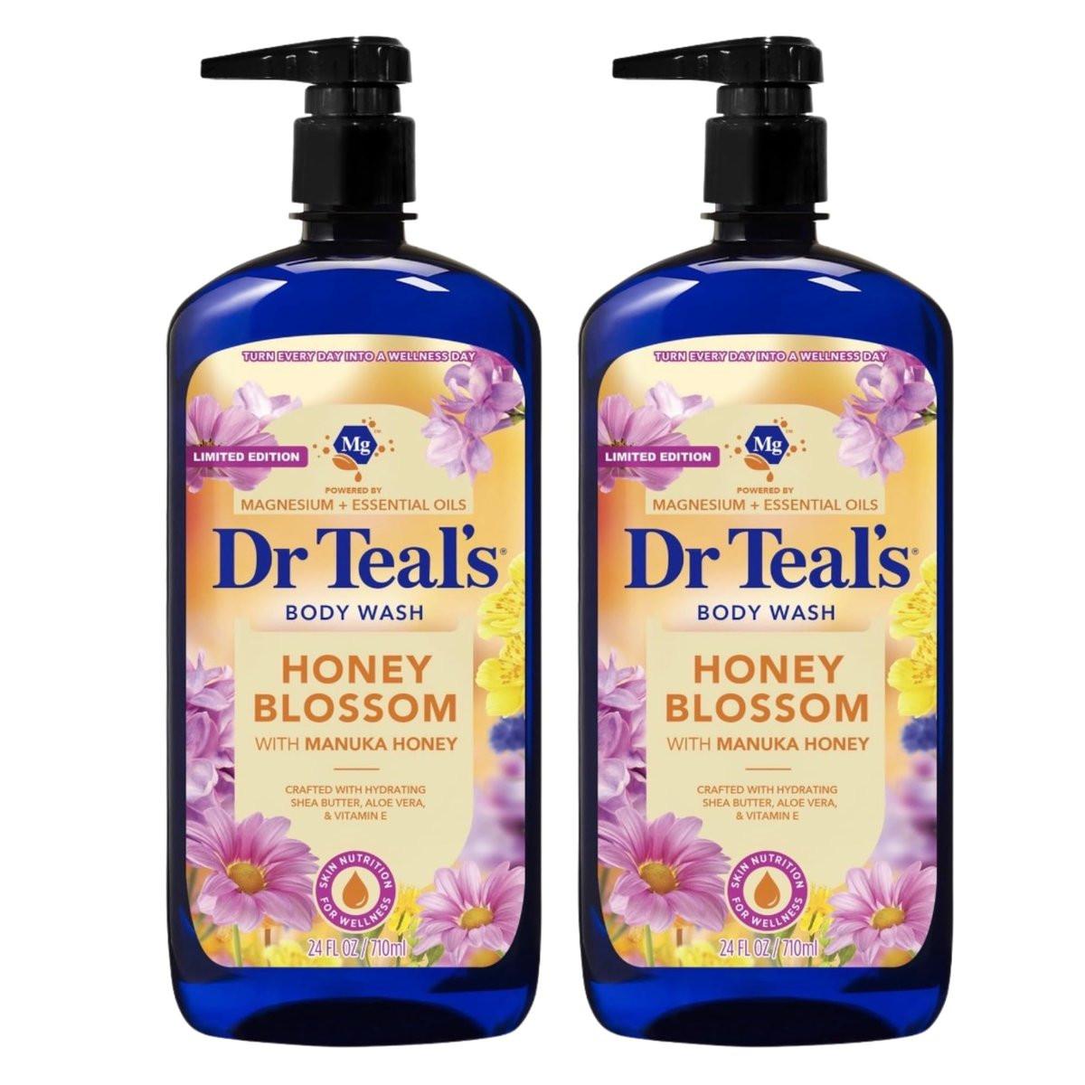 Dr Teal's Honey Blossom Duschgel mit Manuka-Honig, Magnesium und ätherischen Ölen, limitierte Edition, 24 FL OZ, 2er-Pack
