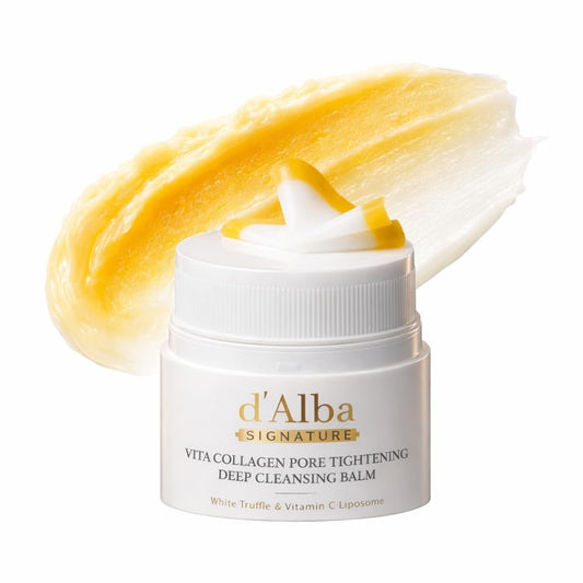 d'Alba Piedmont Signature Vita Collagen Deep Cleansing Balm (1,69 fl oz) – 3-in-1 Make-up-Entferner mit Vitamin C, Reinigungsbalsam, Öl und Milch für die Porenpflege