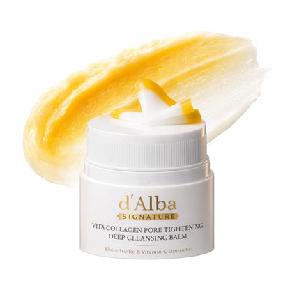 d'Alba Piedmont Signature Vita Collagen Deep Cleansing Balm (1,69 fl oz) – 3-in-1 Make-up-Entferner mit Vitamin C, Reinigungsbalsam, Öl und Milch für die Porenpflege