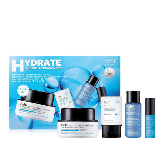 belif Aqua Bomb Dive Into Hydration Set – Koreanische Hautpflege für intensive Feuchtigkeit