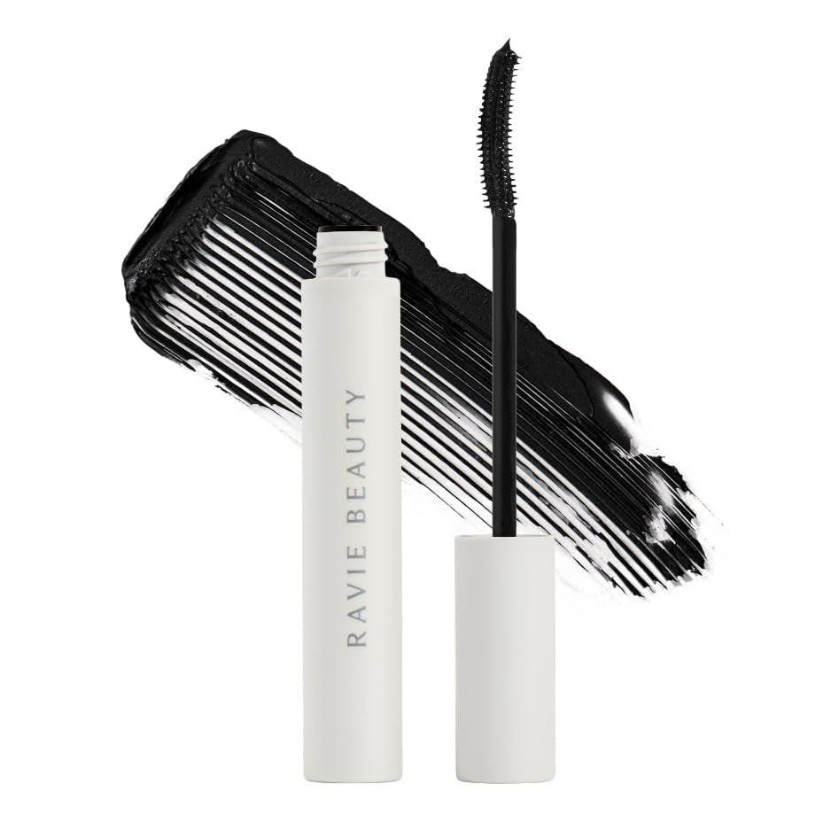 Ravie Beauty Effortless Lash Classic Curve Mascara Black – verlängernde & volumenverstärkende Wimperntusche, wischfest, ohne Flocken, aufbaubar, wasserfest, abwaschbar mit warmem Wasser