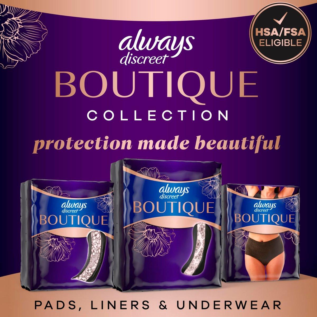 Always Discreet Boutique Inkontinenz-Pantyliner für Frauen – sehr leichte Saugstärke, lange Länge, bis zu 100 % Blasenschutz, 32 Stück