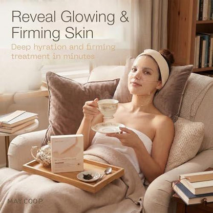 MAY COOP Maple Hydrogel Gesichtsmaske (4 Masken) – Kühlende & feuchtigkeitsspendende Jelly-Maske für strahlende Hautpflege | Reis-PDRN-Collagen & 5% Ahornsaft