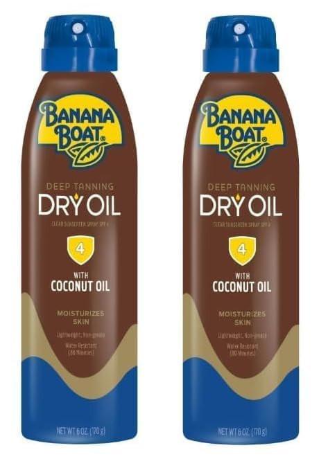 Banana Boat Deep Tanning Oil Spray SPF 4 – Klarer Trockensonnenspray für dunkle Bräune, 177 ml