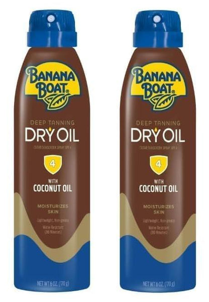 Banana Boat Deep Tanning Oil Spray SPF 4 – Klarer Trockensonnenspray für dunkle Bräune, 177 ml