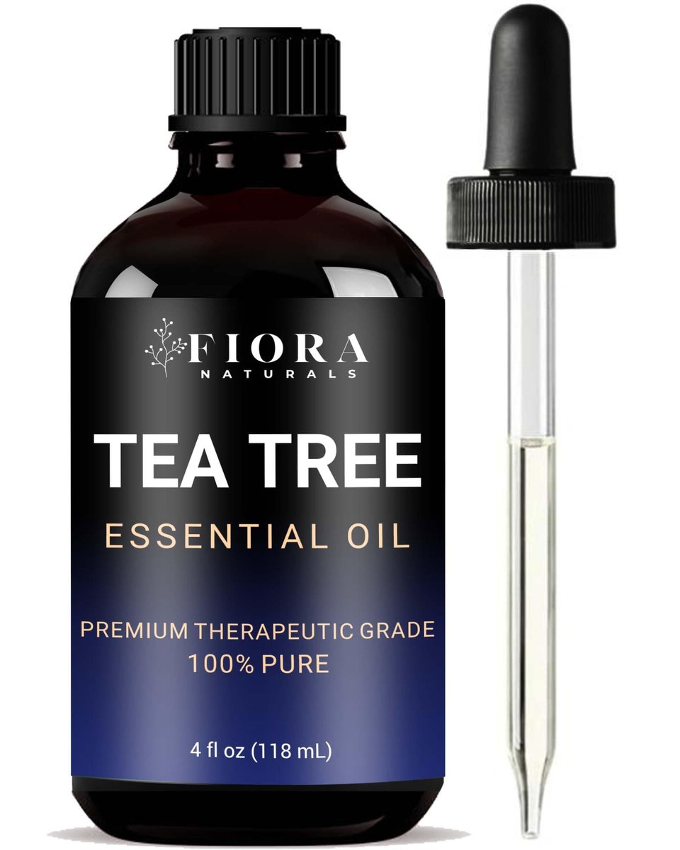 Fiora Naturals Teebaumöl 118 ml – 100% reines Teebaumöl für Haut, Gesicht, Haare & Kopfhaut, Nägel & Zehennägel, Aromatherapie & Diffuser – Melaleuca Alternifolia