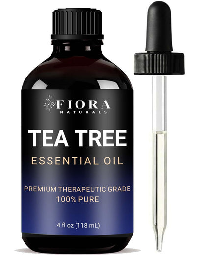 Fiora Naturals Teebaumöl 118 ml – 100% reines Teebaumöl für Haut, Gesicht, Haare & Kopfhaut, Nägel & Zehennägel, Aromatherapie & Diffuser – Melaleuca Alternifolia