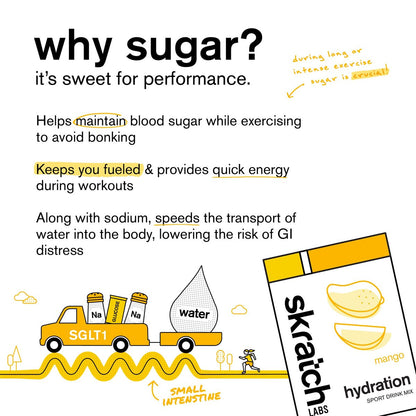 Skratch Labs Hydration Sports Drink Mix – Mango – 20 Portionen – Vegan, Non-GMO, saubere Inhaltsstoffe