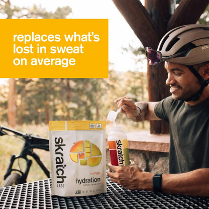 Skratch Labs Hydration Sports Drink Mix mit Koffein – Frucht-Elektrolyt-Pulver für schnelle Hydration & Energie | Mango | 20 Portionen | Vegan, Non-GMO, saubere Inhaltsstoffe