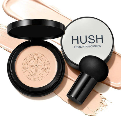 CACHIL Hush Makeup Foundation – Glow Foundation für ältere Frauen – Korean Warm Tone CC Mushroom Air Glow Foundation, Full Coverage, langanhaltende BB Cream Cushion Foundation, natürlicher strahlender Teint