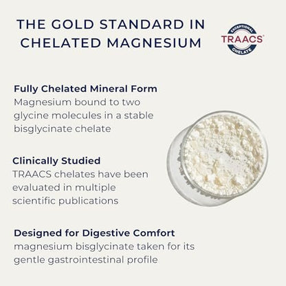 Inwardly Magnesium Glycinat 500mg (als TRAACS Bisglycinat) - Schlaf & Ruhe Unterstützung - Hochabsorbierendes cheliertes Magnesium - 1 Kapsel pro Portion - 2-Monats-Vorrat, 60 vegane Kapseln