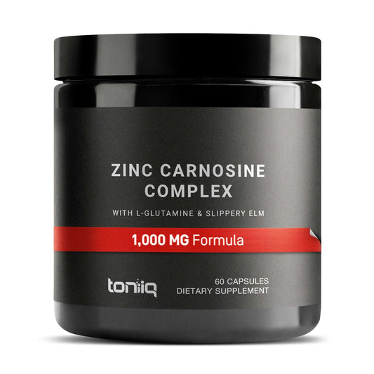 1000 mg Triple Blend Zink-Carnosin-Komplex – Hochdosiert 150 mg Zink-L-Carnosin – mit L-Glutamin und Ulmenrinde – Laborgeprüft – 60 Kapseln