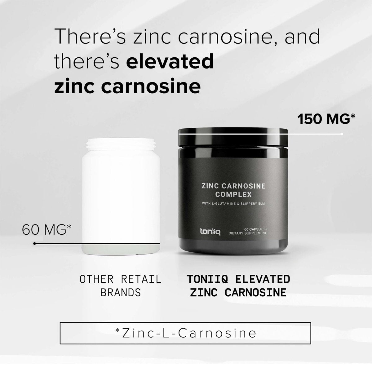 1000 mg Triple Blend Zink-Carnosin-Komplex – Hochdosiert 150 mg Zink-L-Carnosin – mit L-Glutamin und Ulmenrinde – Laborgeprüft – 60 Kapseln