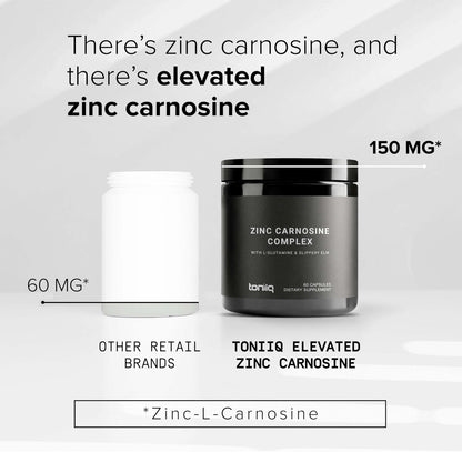 1000 mg Triple Blend Zink-Carnosin-Komplex – Hochdosiert 150 mg Zink-L-Carnosin – mit L-Glutamin und Ulmenrinde – Laborgeprüft – 60 Kapseln