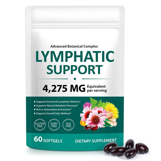 LTQXGT Lymphunterstützung Supplement 60 Softgels – Fortschrittliche botanische Komplex mit Echinacea, Löwenzahn & Holunderbeere – Antioxidantienreiche tägliche Unterstützung